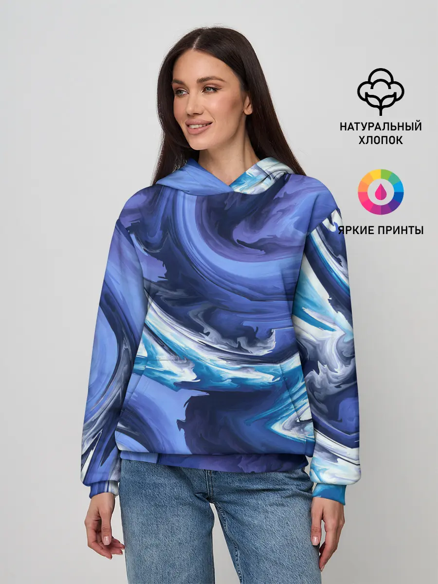 Женское худи / Абстрактные волны