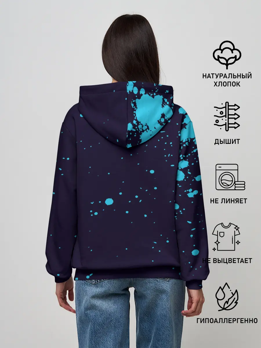 Женское худи / Дзётаро синие брызги