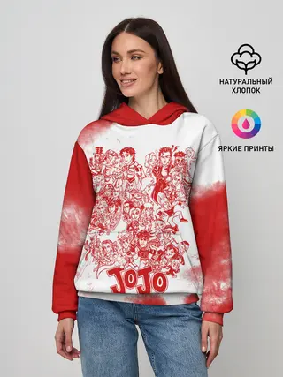 Женское худи / Джоджо герои красный дым