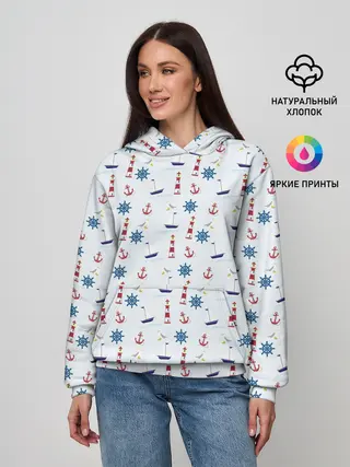 Женское худи / Кораблики да маяки
