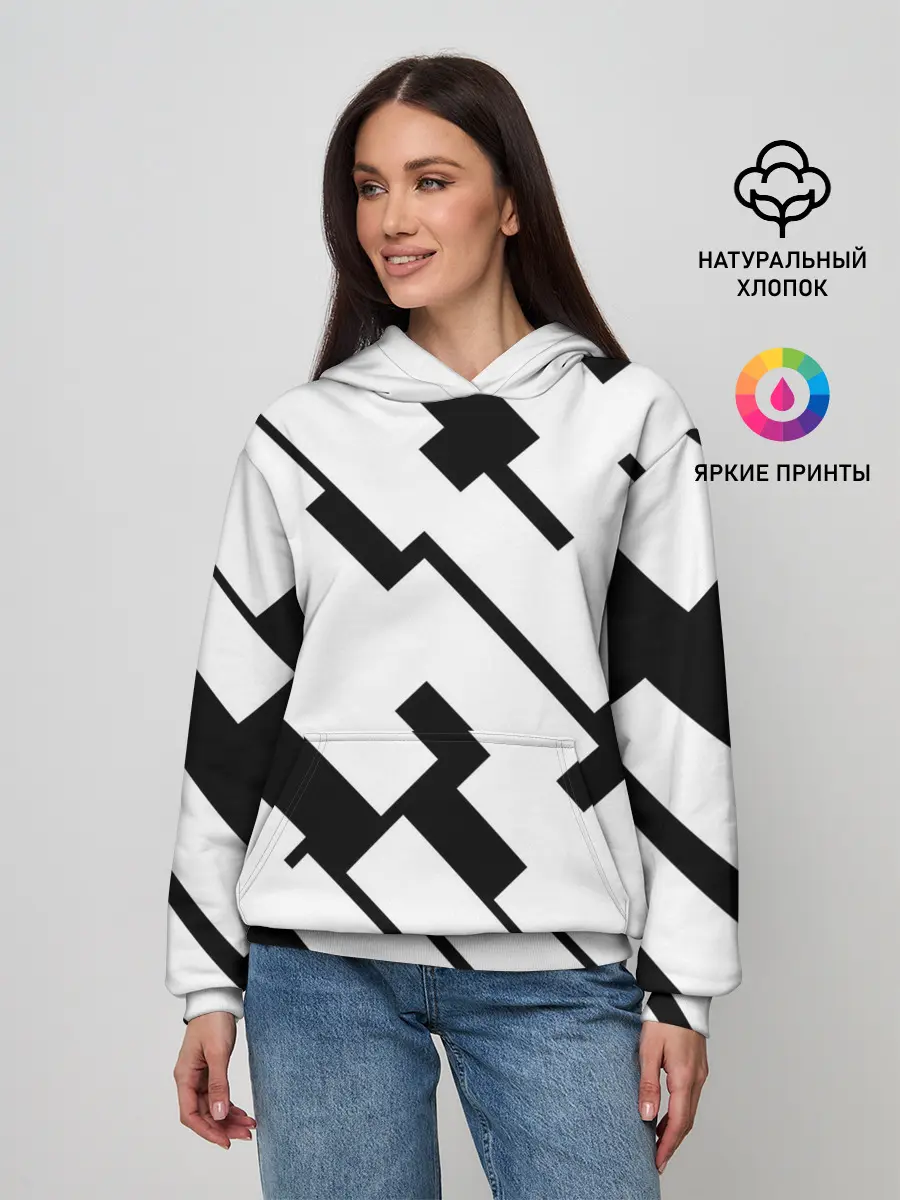 Женское худи / ГЕОМЕТРИЯ,АБСТРАКЦИЯ,ПОЛОСЫ