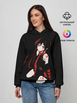 Женское худи / Убийца Акаме на черном фоне