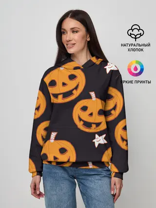Женское худи / Весёлые тыквы