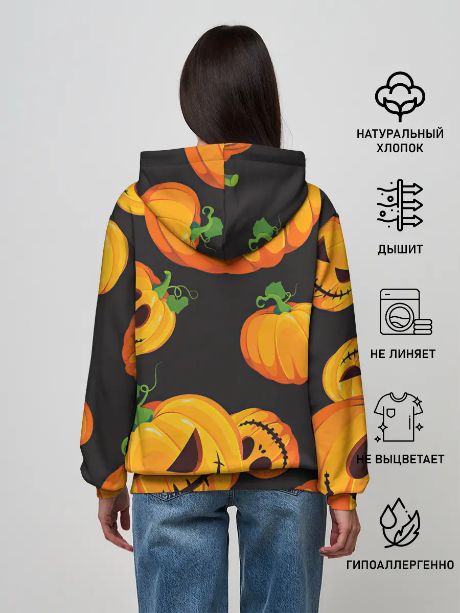 Женское худи / Весёлые тыквы