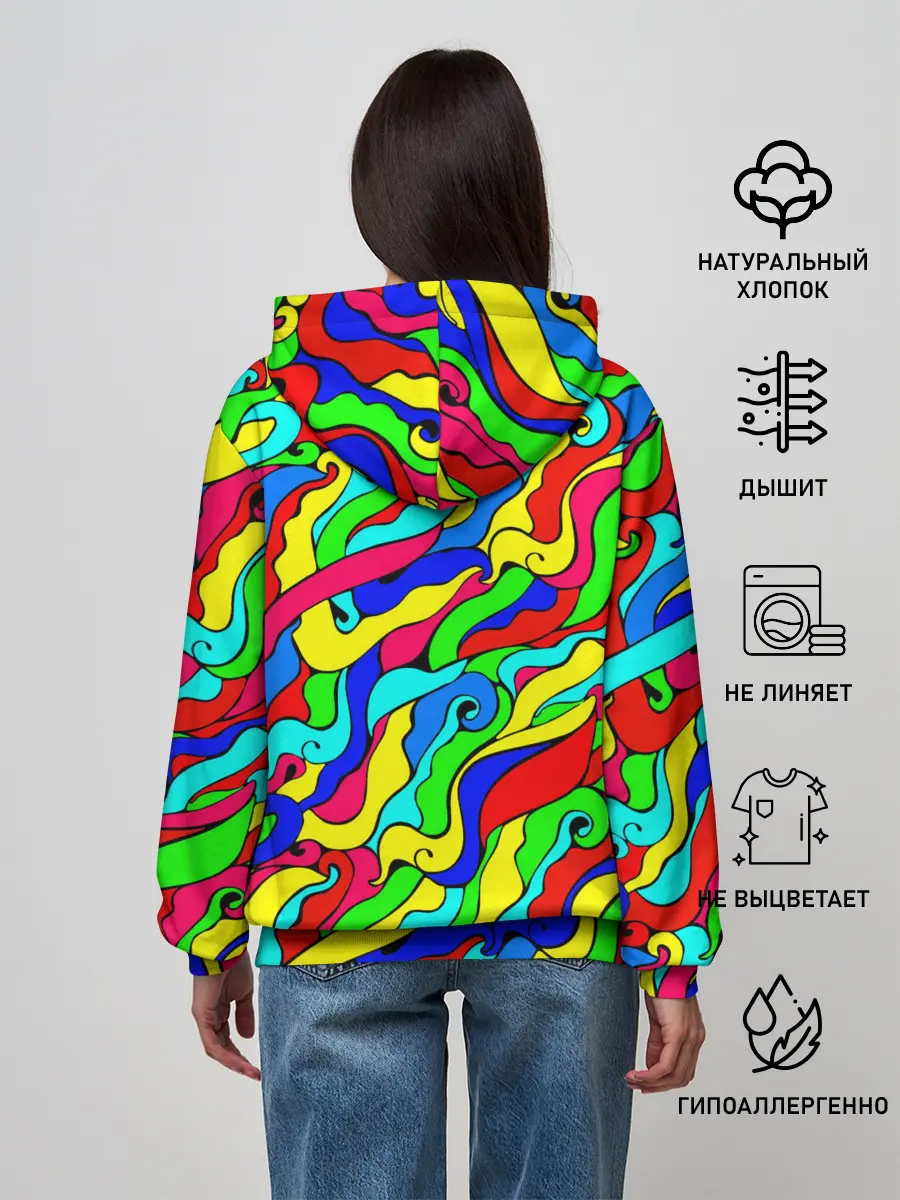 Женское худи / Красочные узоры/абстракционизм