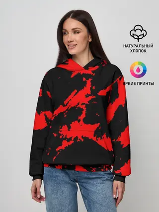 Женское худи / Красный на черном