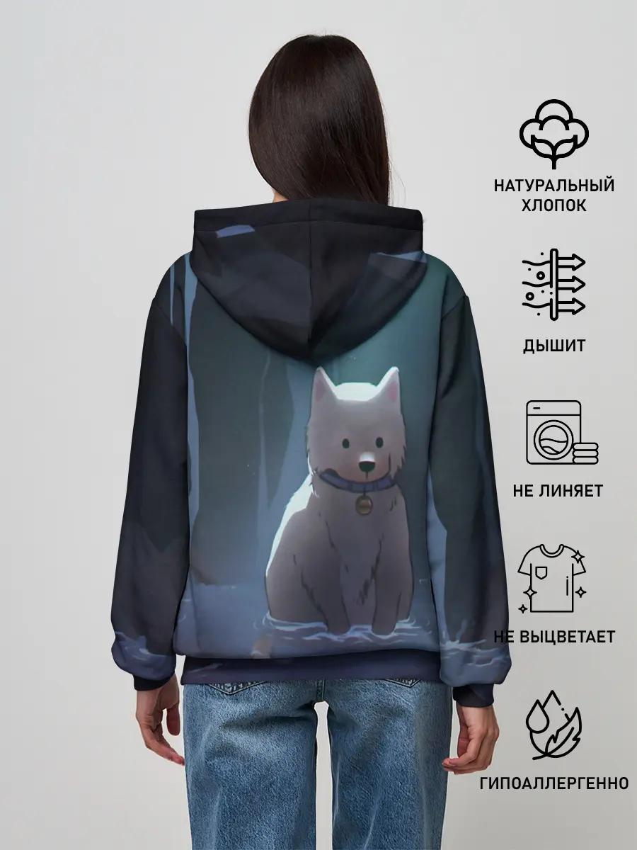 Женское худи / Одинокий пес в озере слез