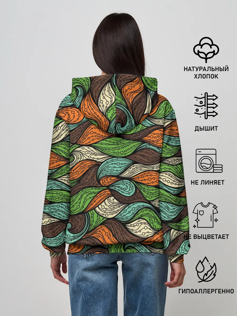 Женское худи / Абстрактные волны