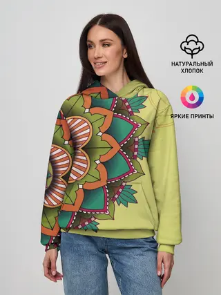 Женское худи / мандала узор тату