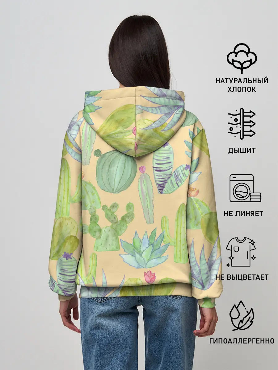 Женское худи / Кактусы в пустыне