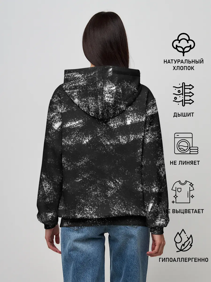 Женское худи / Чёpнo-бeлый