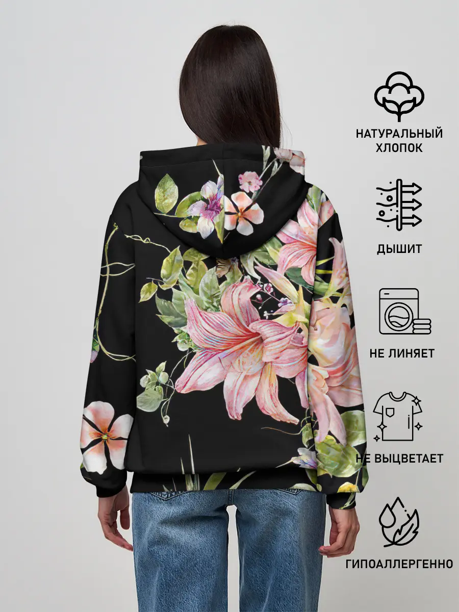 Женское худи / Букет лилий