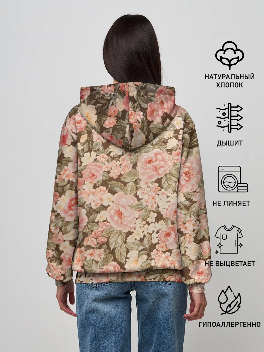 Женское худи / Розовая поляна