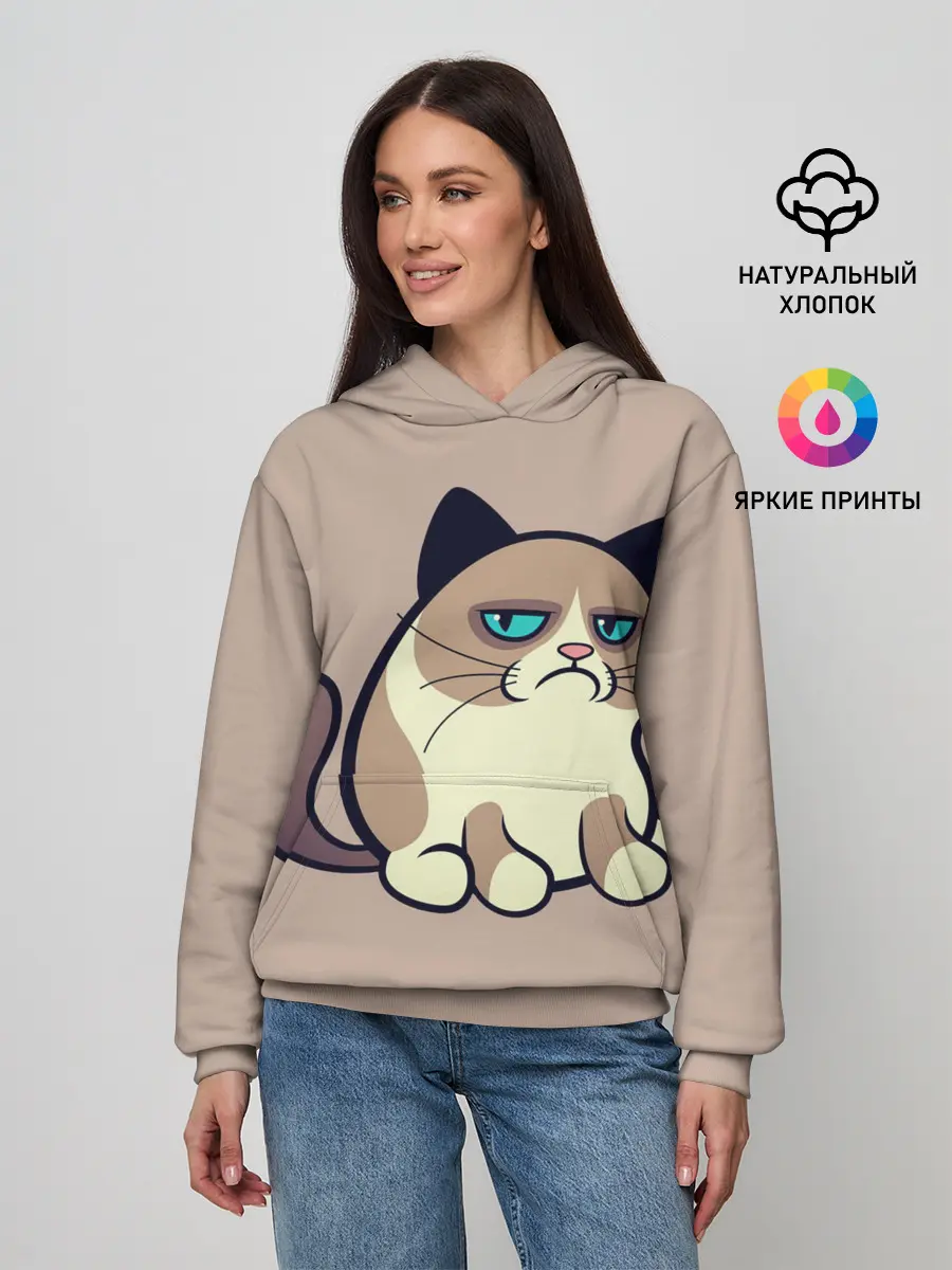 Женское худи / Великий Grumpy Cat