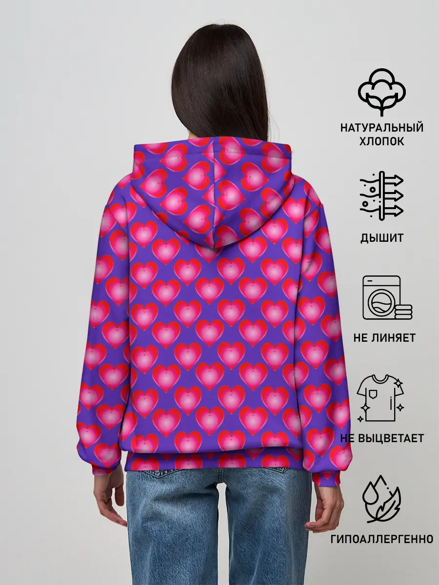 Женское худи / Неоновые сердца
