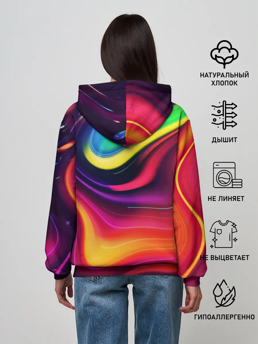Женское худи / Неоновые пятна