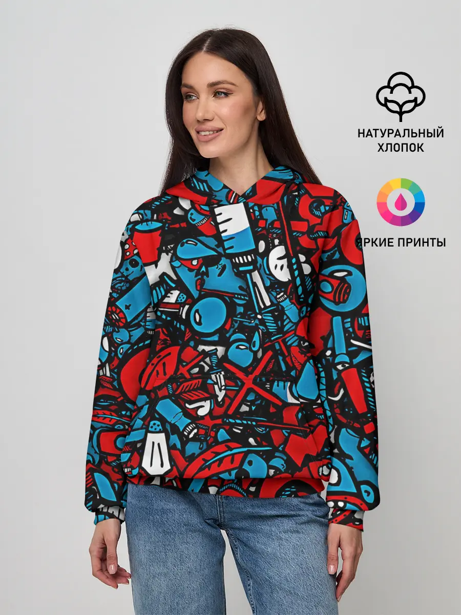 Женское худи / Красно синие безумие