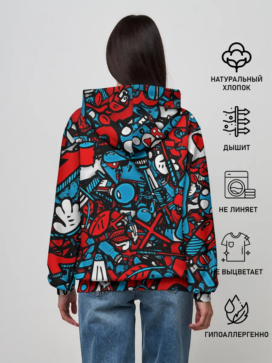 Женское худи / Красно синие безумие