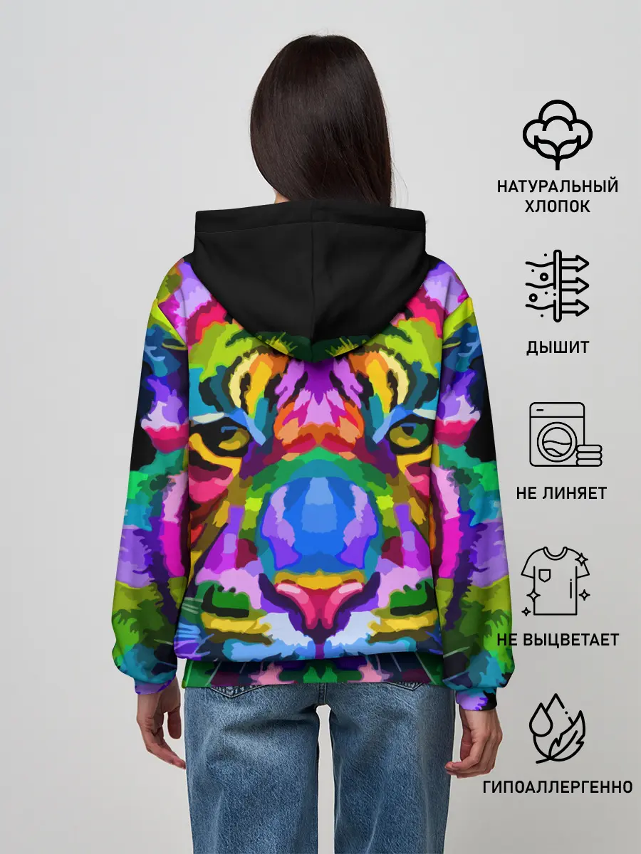 Женское худи / Neon tiger