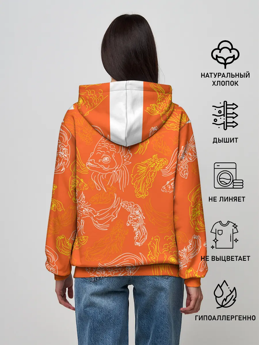 Женское худи / Нарисованные рыбки