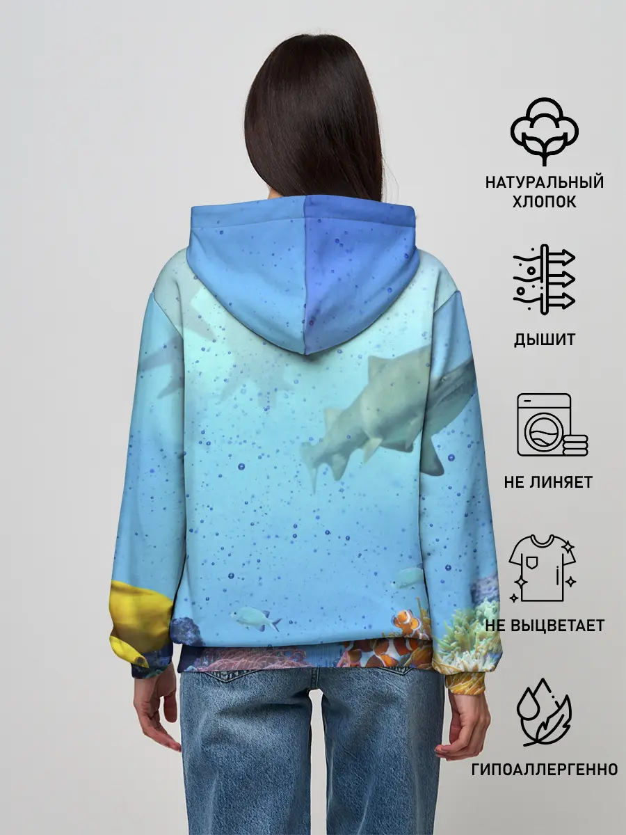 Женское худи / акулы