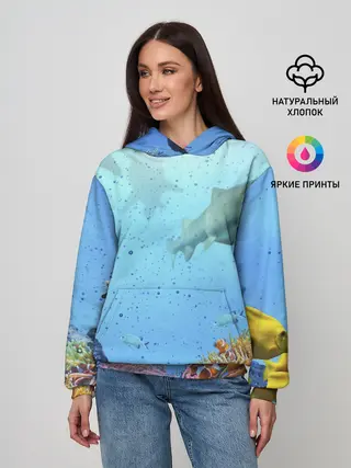 Женское худи / акулы