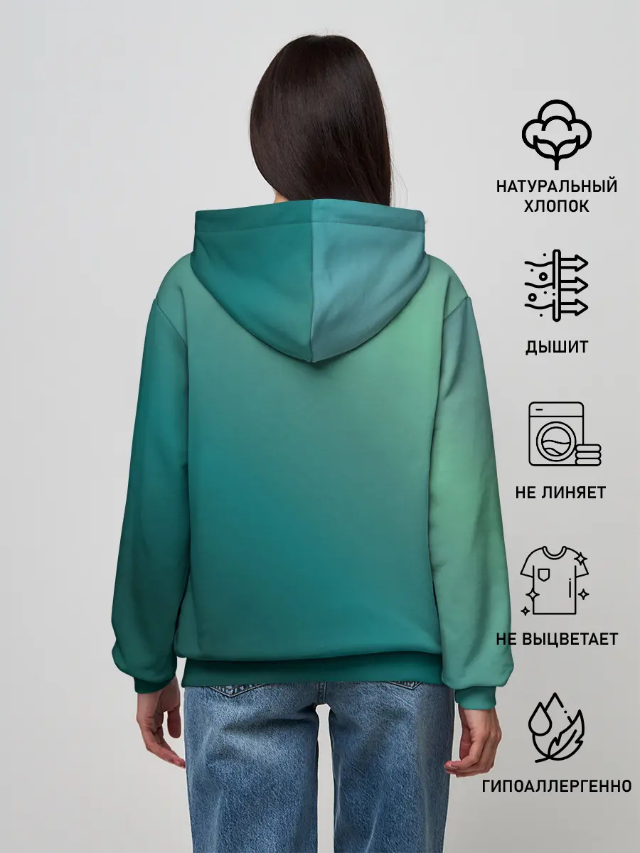 Женское худи / Инопланетяша на зеленом фоне