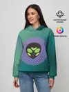 Женское худи / Инопланетяша на зеленом фоне