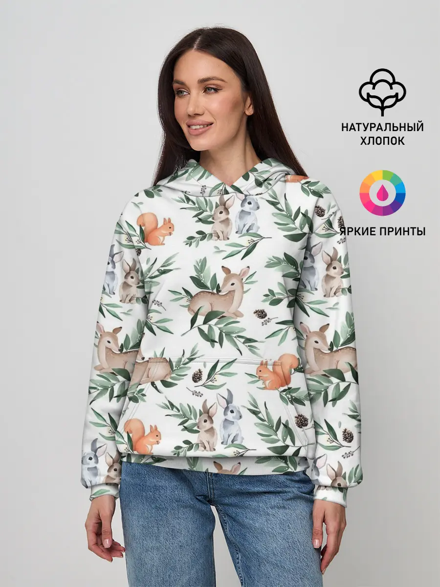 Женское худи / Лесные животные