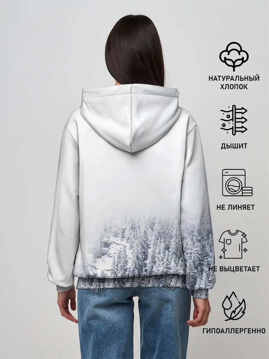 Женское худи / зимний лес