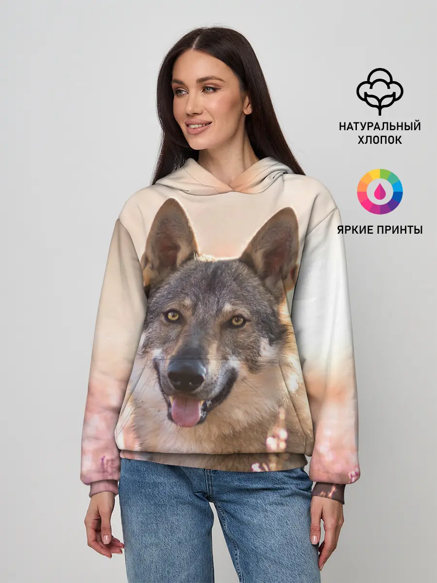 Женское худи / Красивый Волк