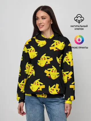 Женское худи / Веселый пикачу