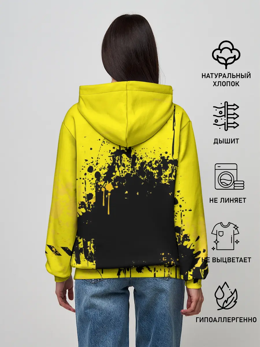 Женское худи / веселое яйцо на черном фоне