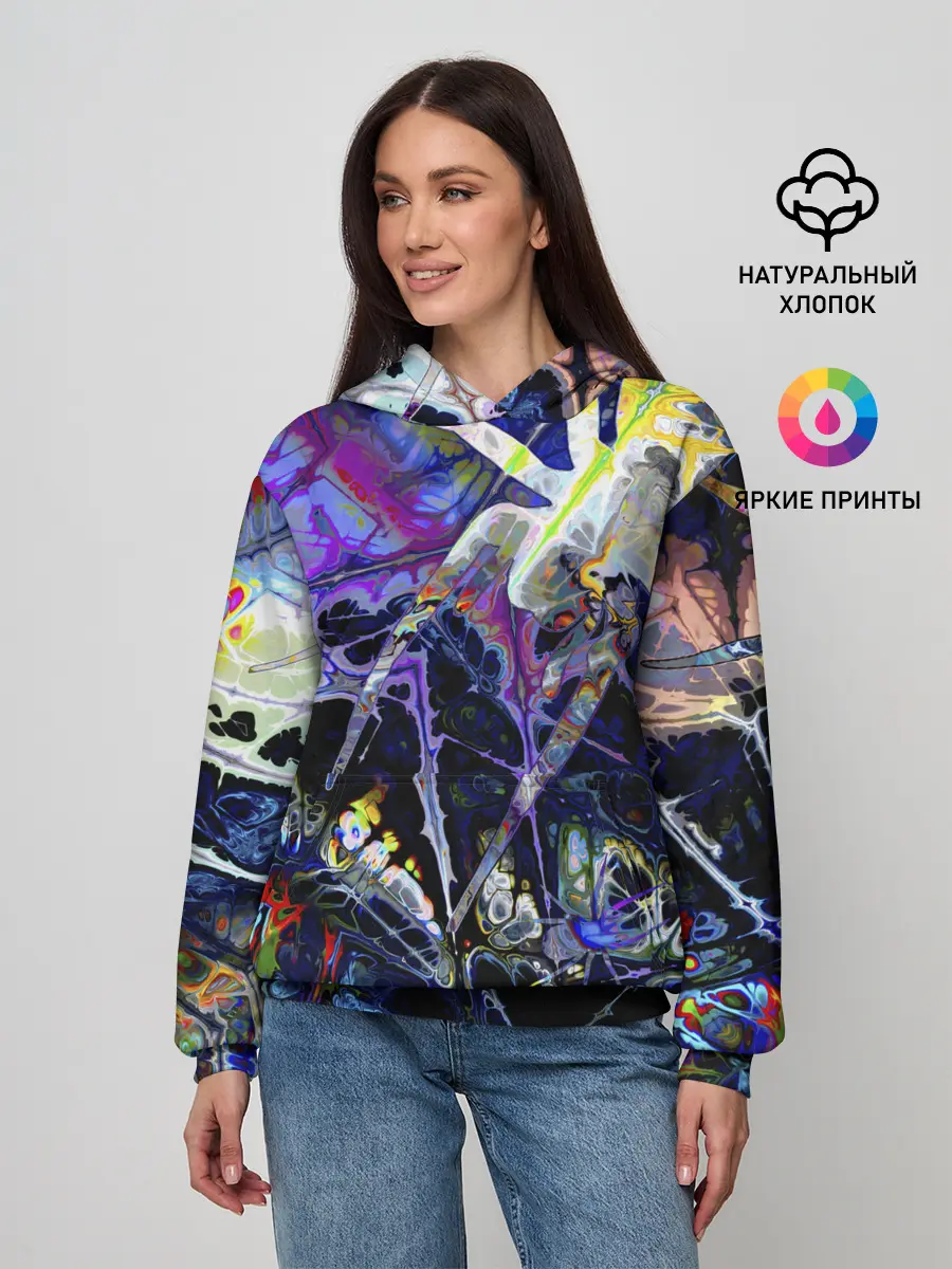 Женское худи / Gasoline stains abstraction