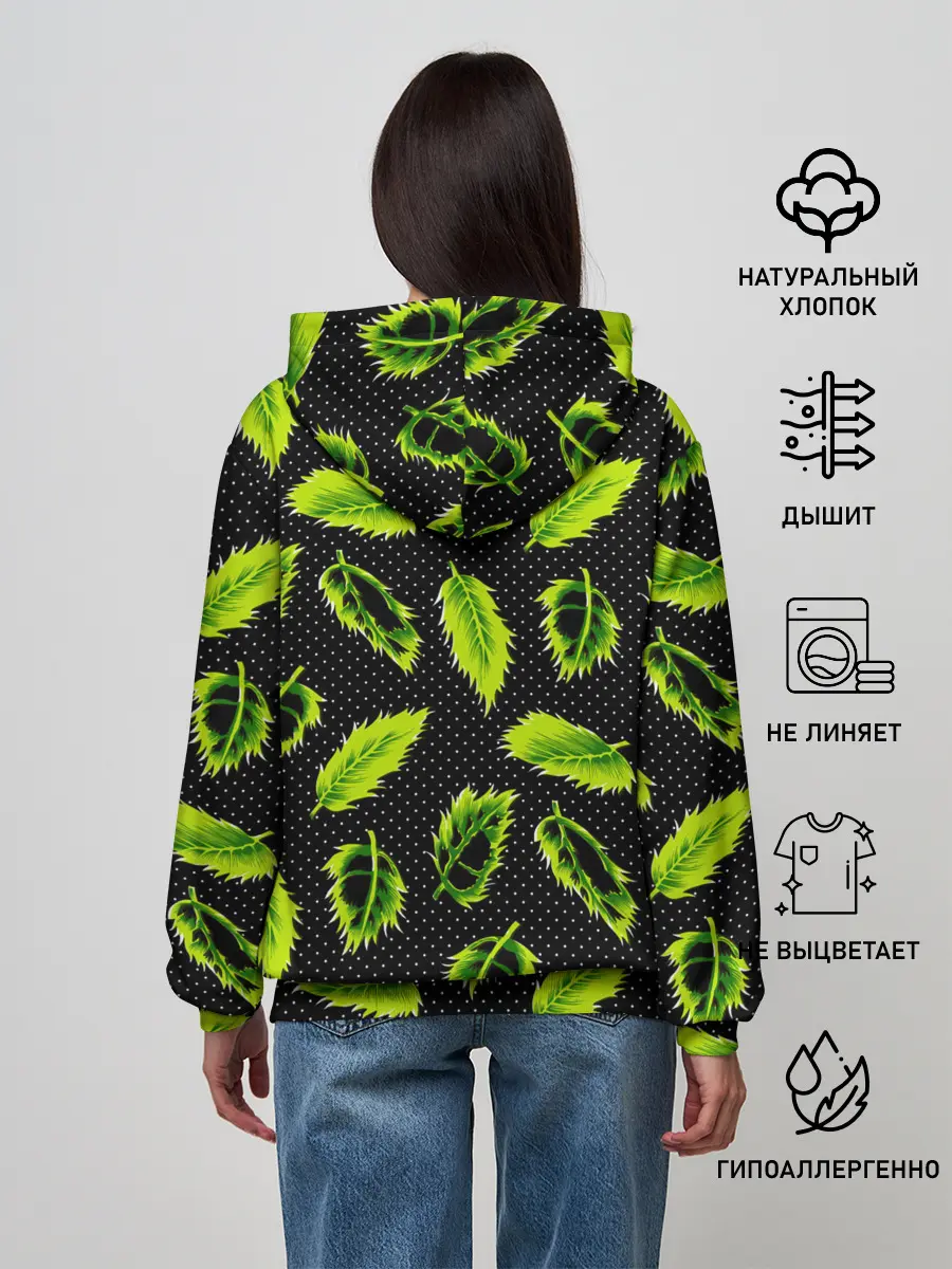 Женское худи / Зеленые листья