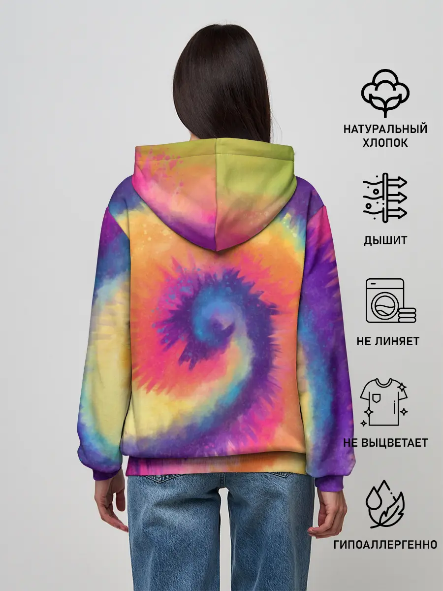 Женское худи / TIE-DYE MULTICOLOR