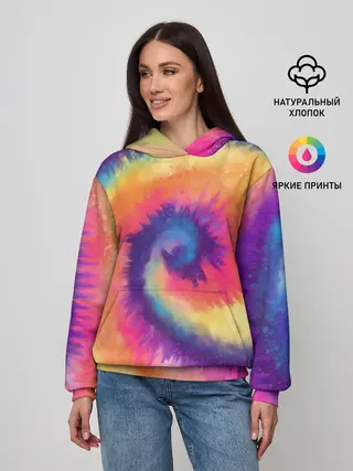 Женское худи / TIE-DYE MULTICOLOR