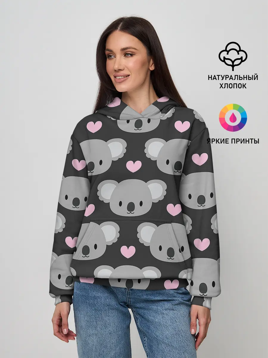 Женское худи / Мордочки коал