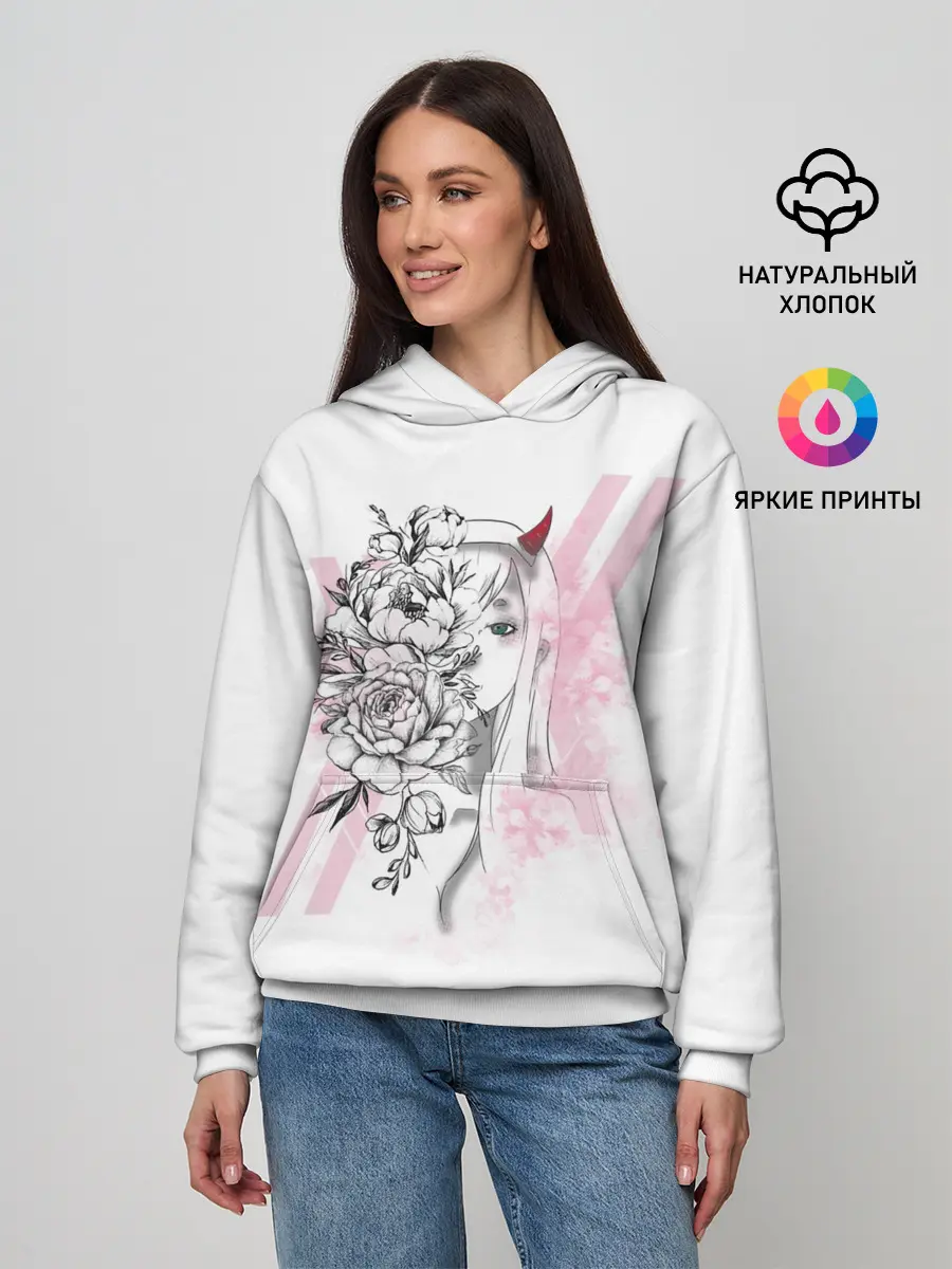 Женское худи / Zero Two Roses
