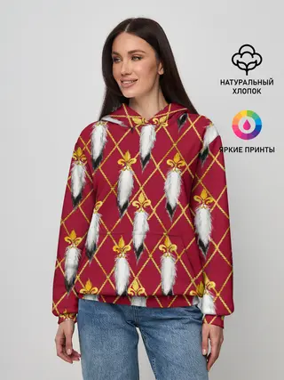 Женское худи / Tassels red gold 3D space