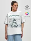 Женская футболка оверсайз / КЛИНКИ БОГОМОЛА Cyberpunk 2077