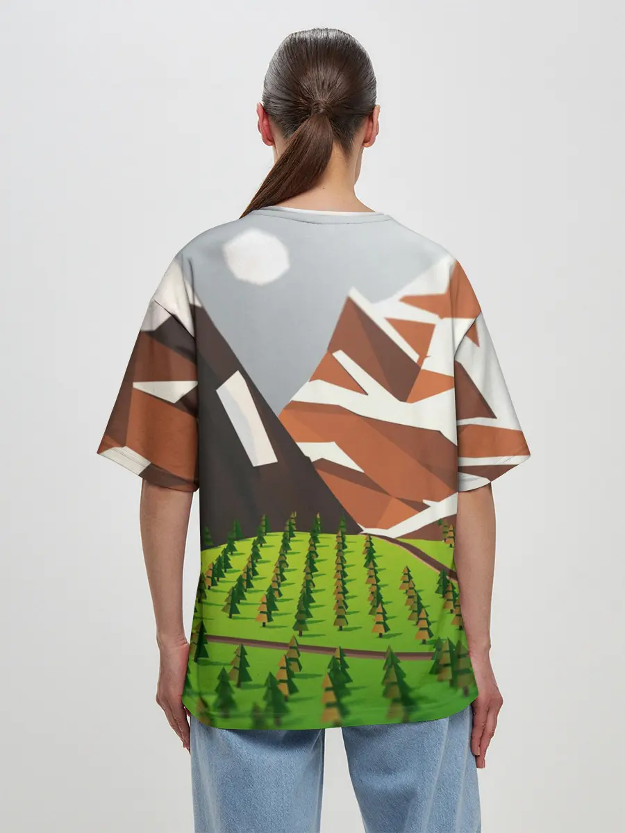Женская футболка оверсайз / Горы