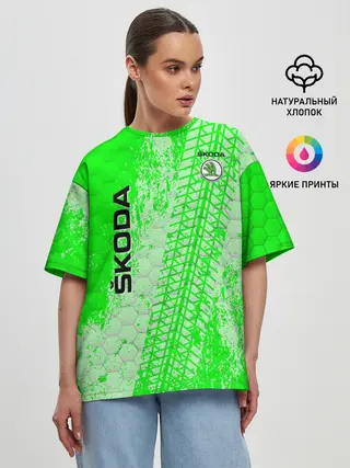 Женская футболка оверсайз / SKODA