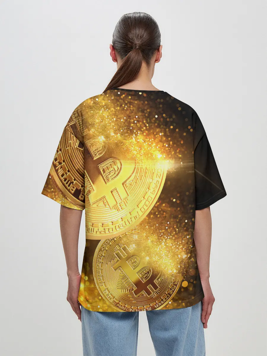 Женская футболка оверсайз / БИТКОИН ЗОЛОТО | BITCOIN GOLD