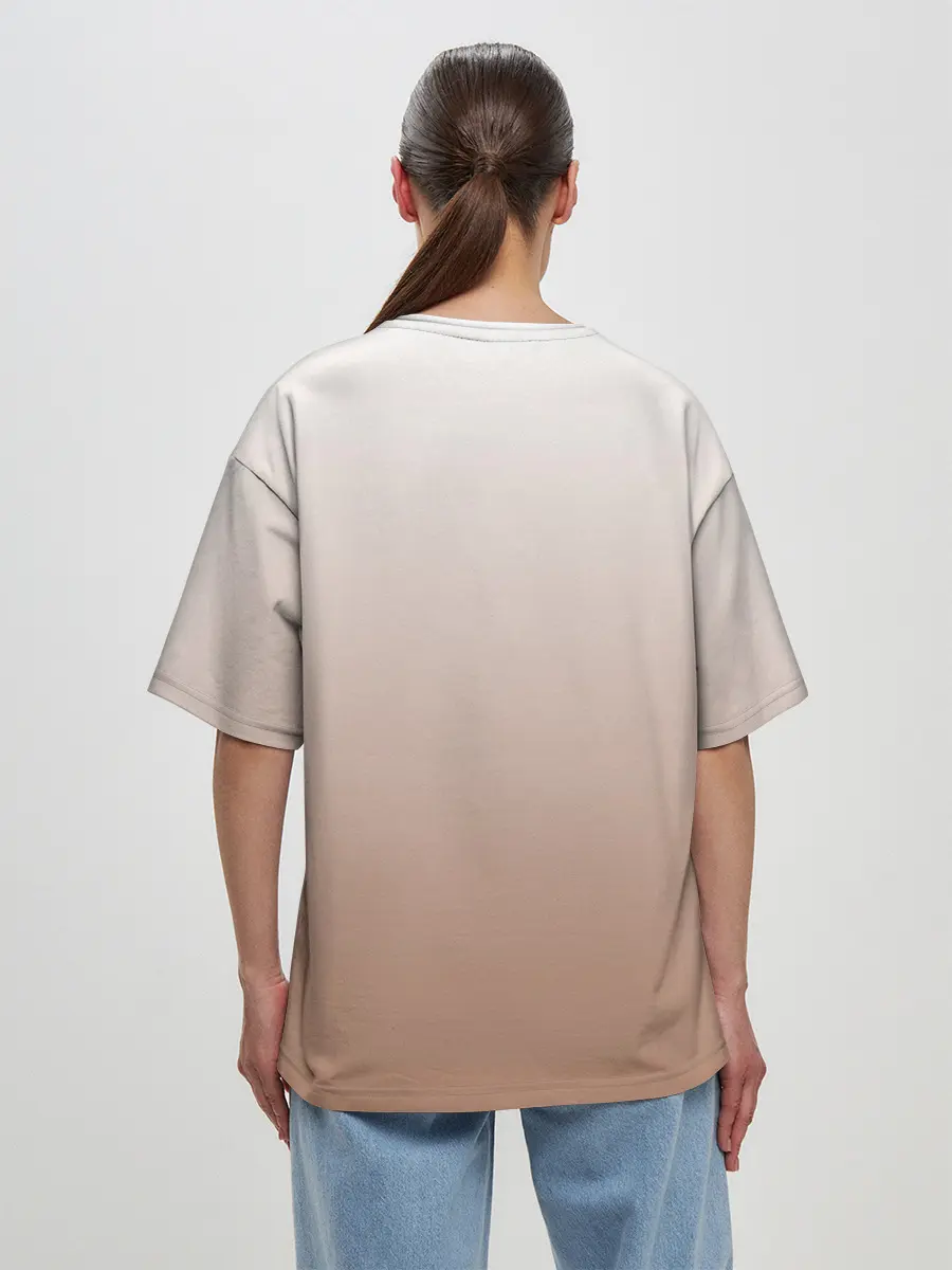 Женская футболка оверсайз / Девочка и белый кот аниме