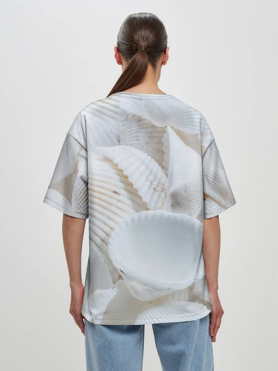 Женская футболка оверсайз / Ракушки