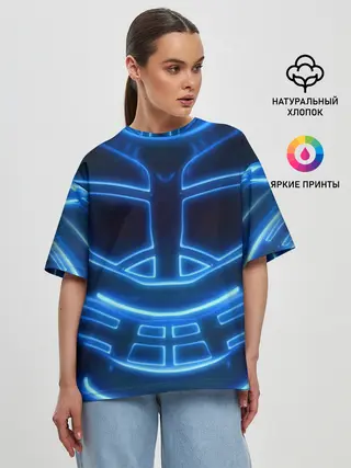 Женская футболка оверсайз / Неоновая броня | Neon Armor