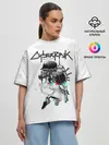 Женская футболка оверсайз / Cyberpunk 2077 КиберСкелет
