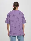 Женская футболка оверсайз / Листья на фиолетовом фоне