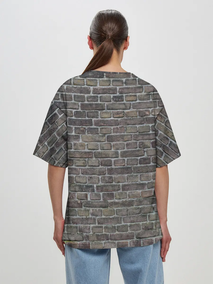 Женская футболка оверсайз / кирпич